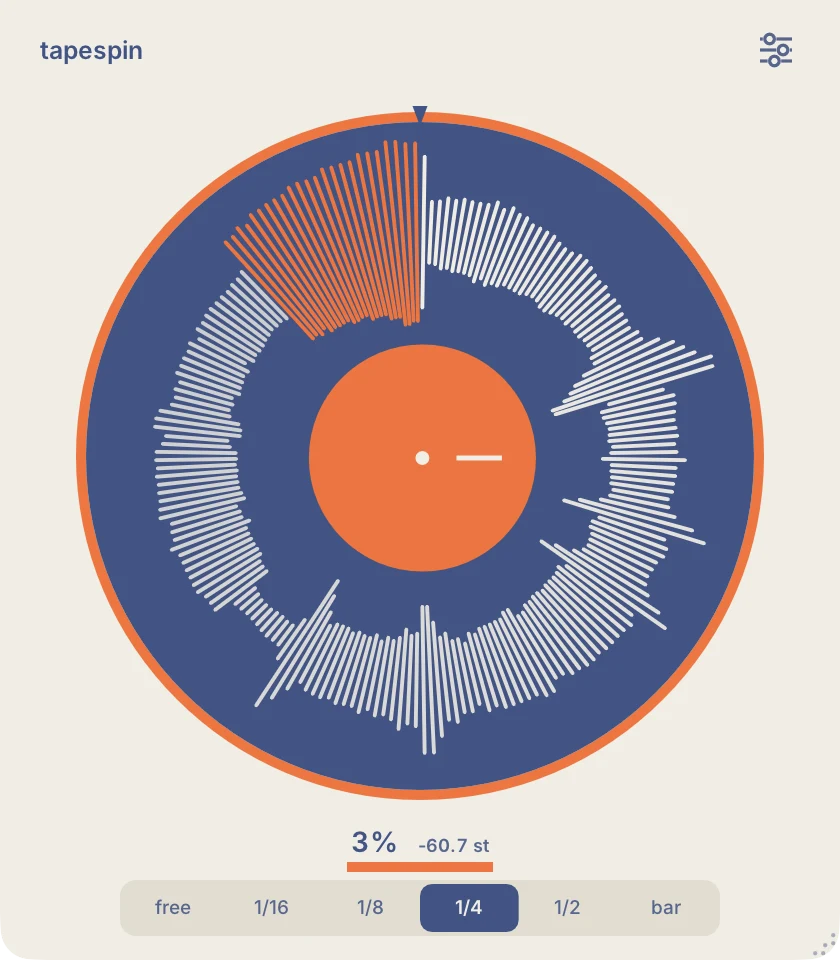 tapespin held, at 3% speed